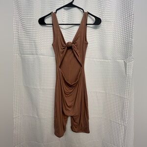 Tan Reversible Bodycon Romper